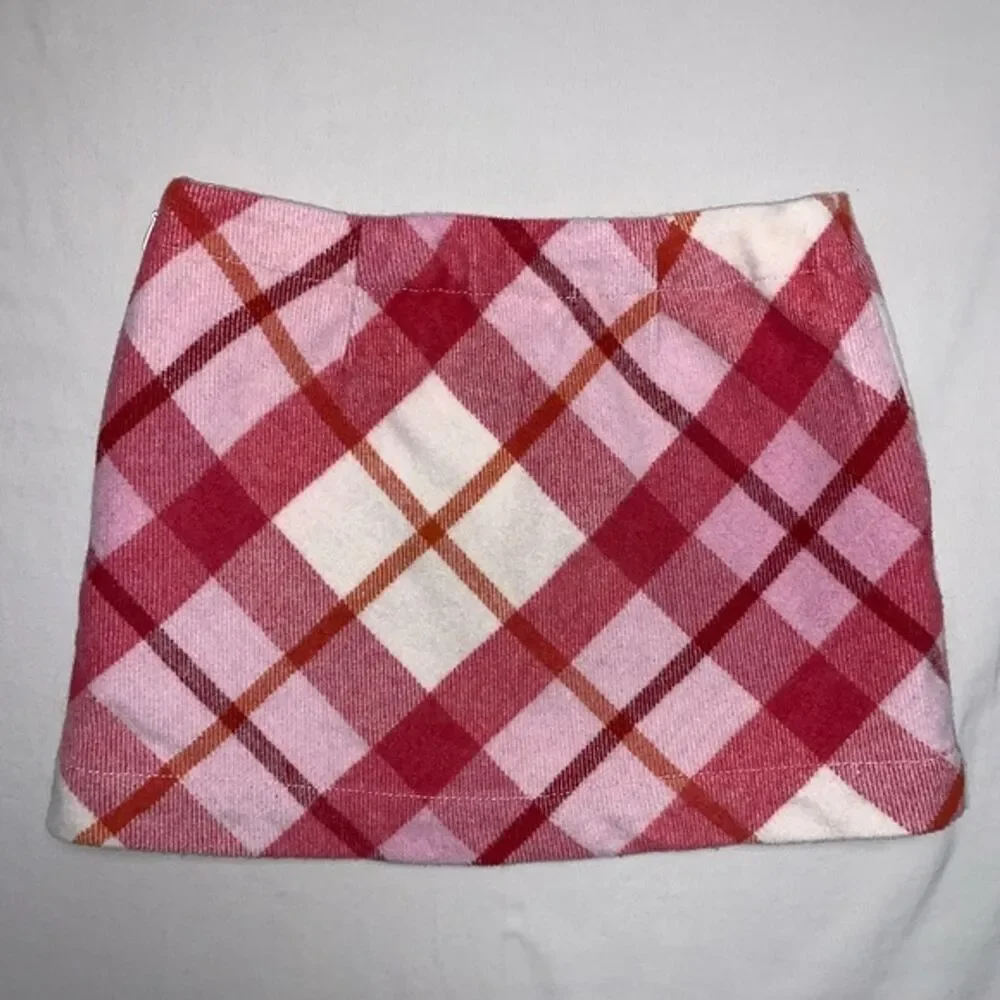 GAP Argyle Plaid pink skirt Girl’s 7 schoolgirl Preppy Academia Wool Spring